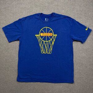 Golden State Warriors Mens Shirt Blue Medium M NBA Basketball Nike Short Sleeve